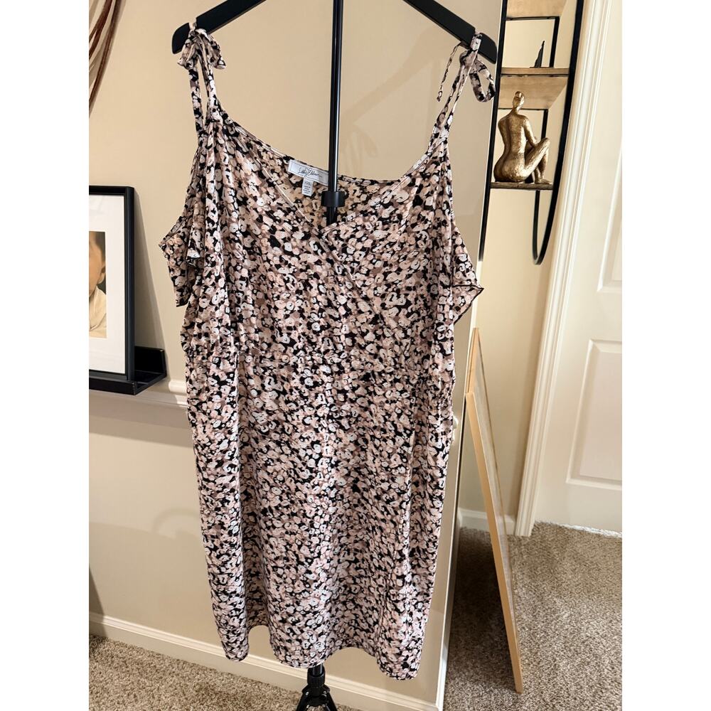 Libby Edelman Floral Drop Shoulder Dress XXL Summer EUC